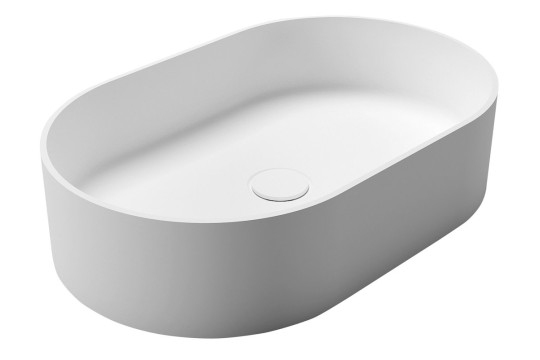 THIN umyvadlo na desku, Rockstone, 55x35cm, bílá mat