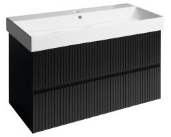 FILENA umyvadlová skříňka 95x51,5x43cm, černá mat strip