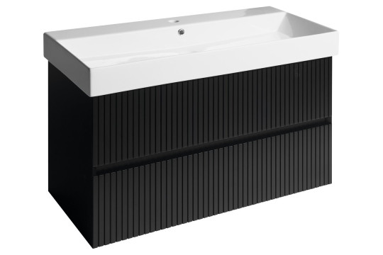 FILENA umyvadlová skříňka 95x51,5x43cm, černá mat strip