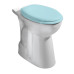 HANDICAP WC mísa kombi, zvýšený sedák, spodní odpad, 36,5x67,2cm, bílá