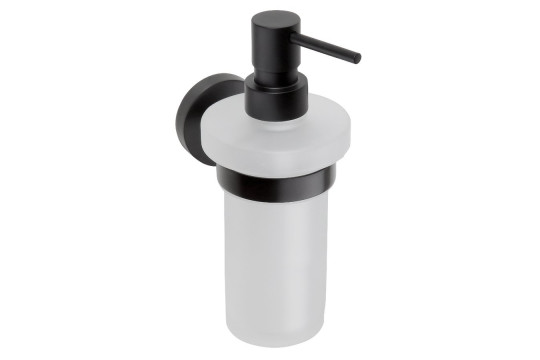 X-ROUND BLACK dávkovač mýdla, mléčné sklo, 230ml, černá