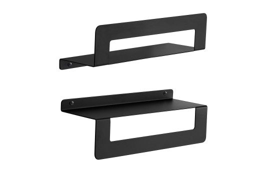 CLEO polička s držákem ručníků 300mm, černá mat