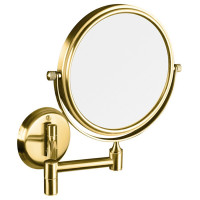 Kosmetické zrcátko závěsné, Ø 140mm, oboustranné, zlato