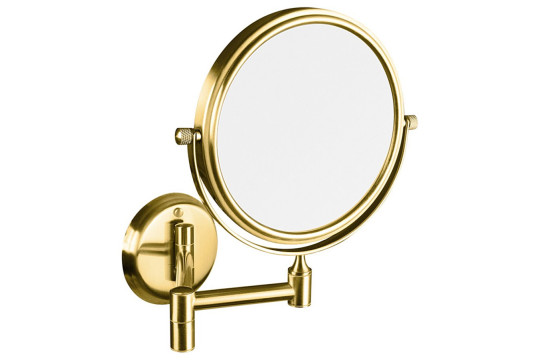 Kosmetické zrcátko závěsné, Ø 140mm, oboustranné, zlato