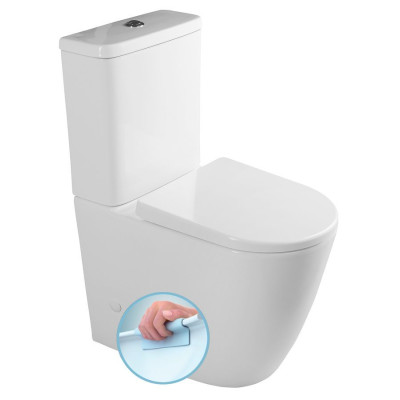 TURKU RIMLESS WC kombi mísa zvýšená, spodní/zadní odpad, bílá