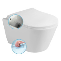 AVVA WC mísa závěsná rimless, s bidetovou sprškou, 35,5x53 cm
