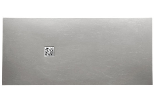 MITIA sprchová vanička z litého mramoru, obdélník 140x90x3 cm, šedá