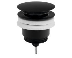 Umyvadlová výpust 5/4“, click-clack, velká zátka, 10-45mm, černá mat