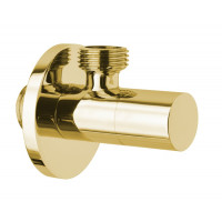 Rohový ventil s rozetou, kulatý, 1/2"x3/8", zlato