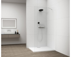 ESCA WHITE MATT jednodílná sprchová zástěna k instalaci ke stěně, sklo čiré, 1400 mm