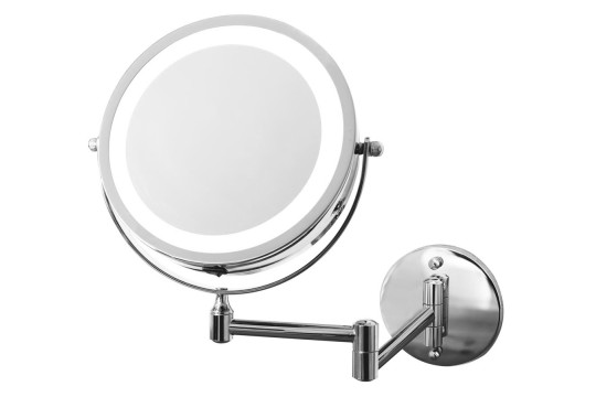 MARY kosmetické zrcátko závěsné, LED, Ø 130mm, chrom