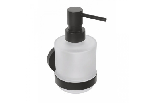 X-ROUND BLACK dávkovač mýdla MINI, mléčné sklo, 200ml, černá