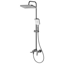 FLERY sprchový sloup s pákovou baterií, otočné ramínko, gun metal