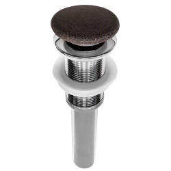 Umyvadlová výpust 5/4", click-clack, betonová zátka, černý granit
