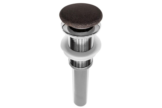 Umyvadlová výpust 5/4", click-clack, betonová zátka, černý granit