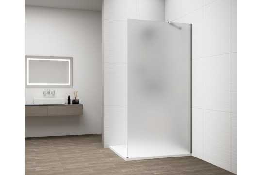 ESCA CHROME jednodílná sprchová zástěna k instalaci ke stěně, matné sklo, 1300 mm