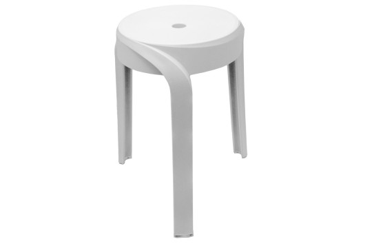 STAN koupelnová stolička, průměr 30cm, bílá