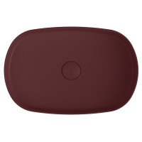 INFINITY OVAL keramické umyvadlo na desku, 55x36 cm, maroon red