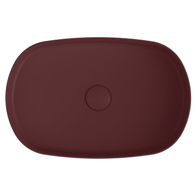 INFINITY OVAL keramické umyvadlo na desku, 55x36 cm, maroon red