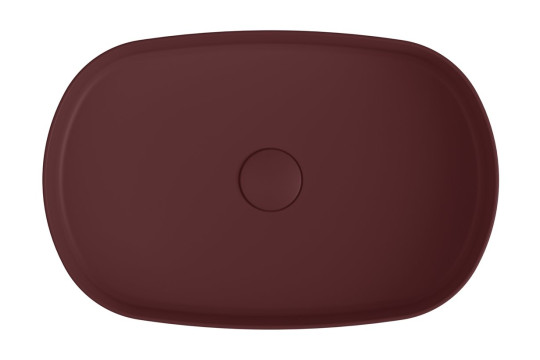 INFINITY OVAL keramické umyvadlo na desku, 55x36 cm, maroon red