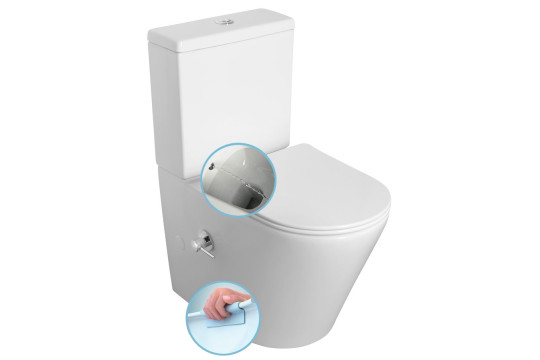 PACO CLEANWASH WC kombi, integrovaná baterie a bidet. sprška, spodní/zadní odpad, bílá