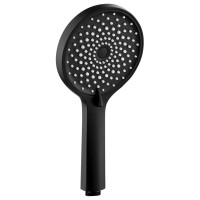 Ruční masážní sprcha, 4 režimy sprchování, průměr 123mm, černá mat