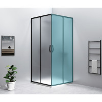 SIGMA SIMPLY BLACK sprchové dveře posuvné pro rohový vstup 900 mm, sklo Brick