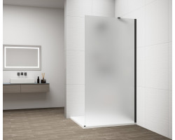 ESCA BLACK MATT jednodílná sprchová zástěna k instalaci ke stěně, matné sklo, 700 mm
