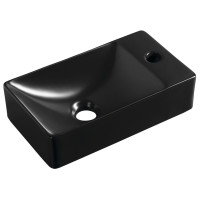 MARGITHA keramické umývátko 38x22cm, otvor pro baterii vpravo, černá mat