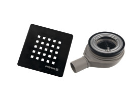 TRENECA vaničkový sifon, průměr otvoru 90mm, DN40, krytka černá mat