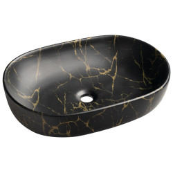 CALEO keramické umyvadlo na desku, 60x42cm, portoro mramor