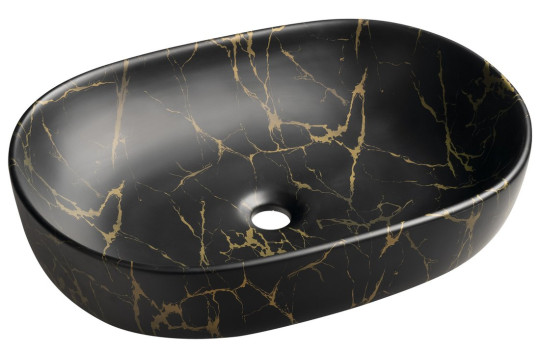 CALEO keramické umyvadlo na desku, 60x42cm, portoro mramor