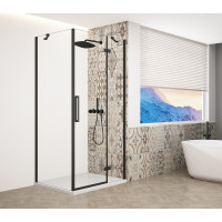 TRINITY BLACK čtvercový sprchový kout 900x900mm, čiré sklo, pravé