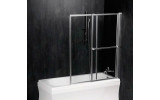 OLBIA pneumatická vanová zástěna 1230 mm, stříbrný rám, čiré sklo