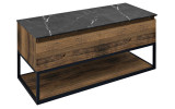SKARA umyvadlová skříňka s deskou Rockstone 110x50x45cm, černá mat/dub collingwood/black attica