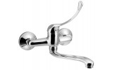 AQUALINE 35 nástěnná baterie, lékařská páka, ramínko ploché zvýšené, 220 mm, chrom