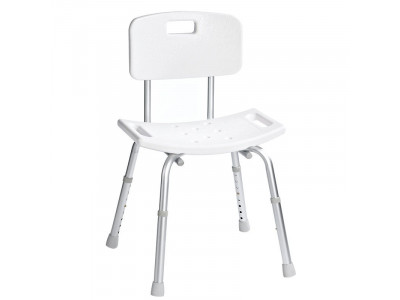 Židle s opěradlem, nastavitelná výška, bílá