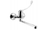 AQUALINE 35 nástěnná baterie rozteč 100 mm, lékařská páka, ramínko ploché, 220 mm, chrom