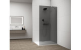 ESCA WHITE MATT jednodílná sprchová zástěna k instalaci ke stěně, kouřové sklo, 1100 mm