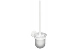 X-ROUND WHITE WC štětka nástěnná, miska mléčné sklo, bílá