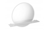 VISO kulaté LED podsvícené zrcadlo pr.60cm s Rockstone policí, bílá mat