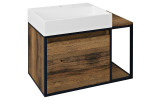 SKARA umyvadlová skříňka 80x49,5x46,5cm, černá mat/dub Collingwood