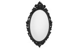 DESNA oválné zrcadlo ve vyřezávaném rámu, 80x100cm, černá
