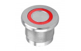 Piezoelektrické tlačítko z nerez oceli, červené prstenc. podsvícení 12V LED, IP6