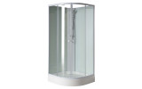 AIGO čtvrtkruhový sprchový box 900x900x2060 mm, bílý profil, čiré sklo