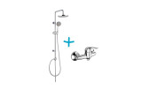 Mereo, Sprchová souprava Lila-plastová hlavová sprcha a třípolohová ruční sprcha vč. sprch. baterie 150 mm CBEE609
