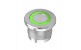 Piezoelektrické tlačítko z nerez oceli, zelené prstenc. podsvícení 12V LED, IP68