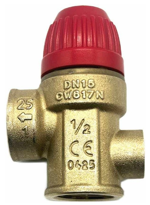 Levně TIEMME pojistný ventil s připojením na manometr G1/4" 1/2" x 1/2" 2,5 BAR FF PV.FF.12-25.MANO.IT
