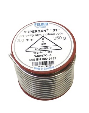 SUPERSAN CU Pájka měkká 2mm S-Sn97Cu3 (250g) PAJ2B