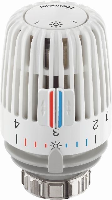 HEIMEIER K termostatická hlavica M30, 6°C - 28°C, s vstavaným čidlom, s dvoma zarážkami, biela 6000-09.500